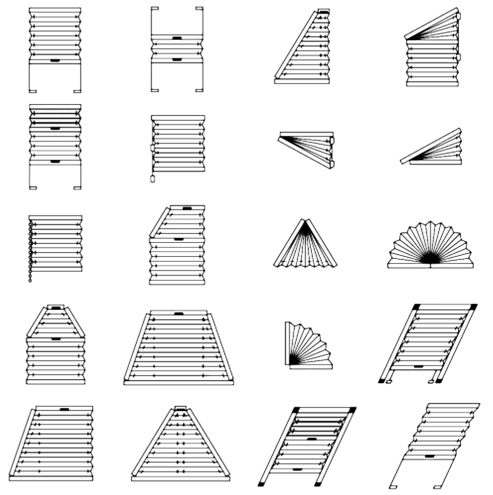Verschiedene Plisseeformen Verschiedene Plisseeformen